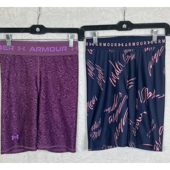 Under Armour Compression Shorts Activewear Lot of 2 Blue Purple Size Small - Picture 1 of 7